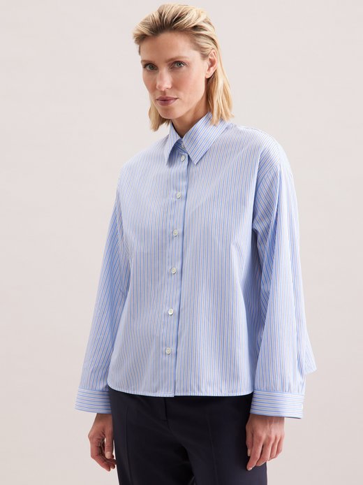 Damen Stehkragenbluse - Oversized Fit