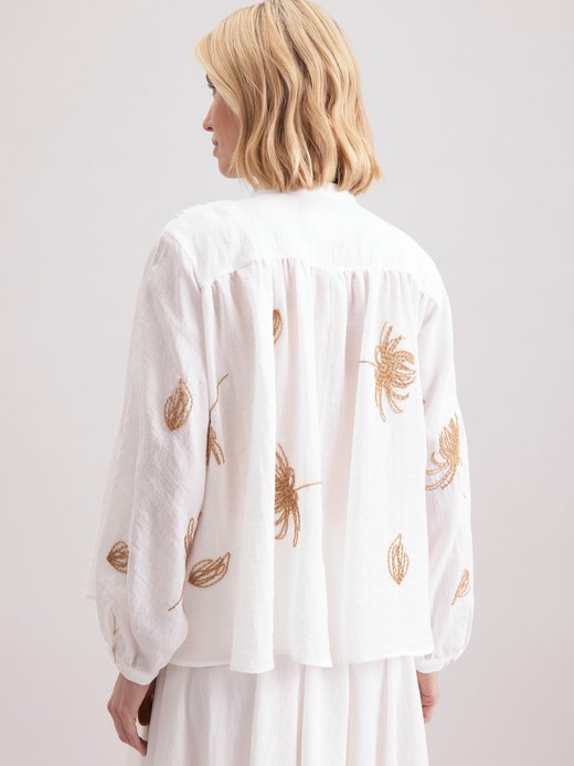 Damen Stehkragenbluse - Oversized Fit