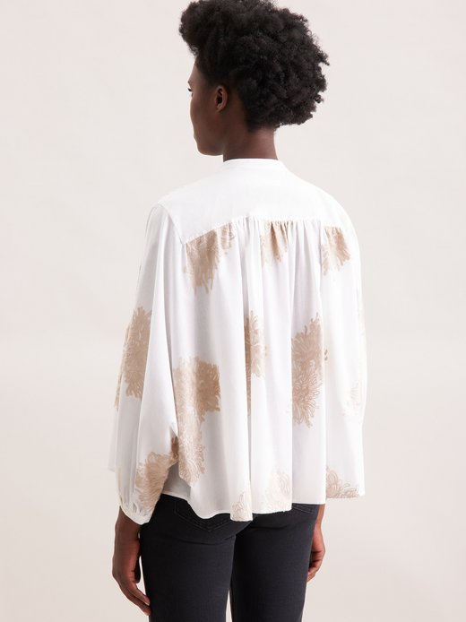 Damen Stehkragenbluse - Oversized Fit