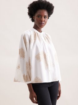 Damen Stehkragenbluse - Oversized Fit