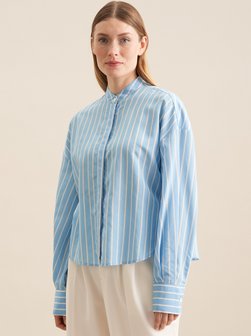 Damen Stehkragenbluse - Oversized Fit