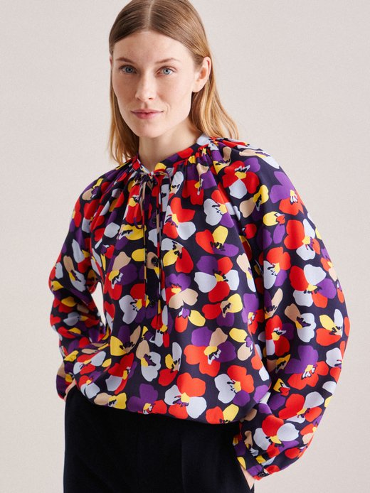 Damen Stehkragenbluse - Regular Fit
