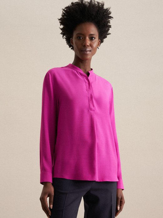 Damen Stehkragenbluse - Uni