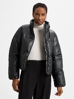 Artikelbild Damen Steppjacke aus Kunstleder - Georgia von PEGADOR in schwarz uni