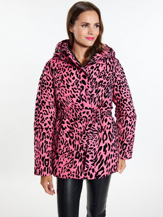 Damen Steppjacke mit Leo-Print