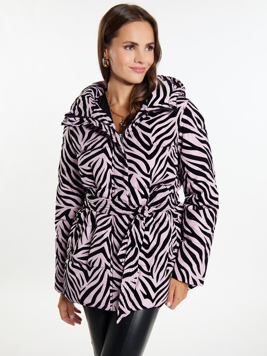 Damen Steppjacke mit Zebra-Print