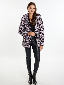 Damen Steppjacke mit Zebra-Print