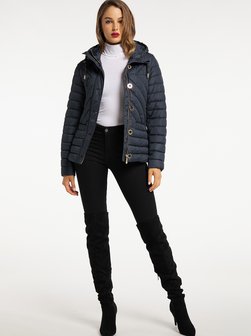 Esprit Short Padded Jacket With Hood in Navy