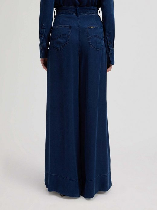Damen Stoffhose - Pleated Wide Leg