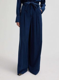 Damen Stoffhose - Pleated Wide Leg