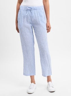 Artikelbild Damen Stoffhose aus Leinen von Marie Lund in blau weiß gestreift