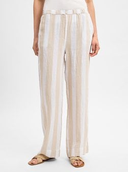 Artikelbild Damen Stoffhose aus Leinen von Ipuri Essentials in melange weiß gestreift