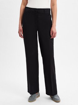 Artikelbild Damen Stoffhose mit Leinen-Anteil - Maiga Linen von Opus in schwarz uni