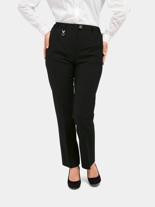 Damen Stoffhosen Uni/Melange - Kurzgöße