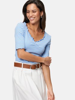 Artikelbild Damen Streifenshirt von zero in blau gestreift