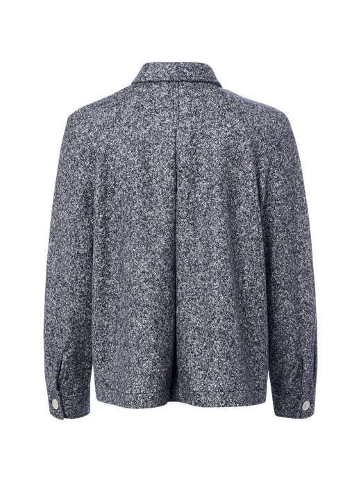 Damen Strick-Hemdjacke mit Woll- und Seidenanteil