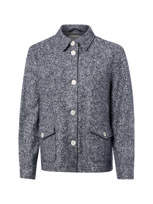Damen Strick-Hemdjacke mit Woll- und Seidenanteil