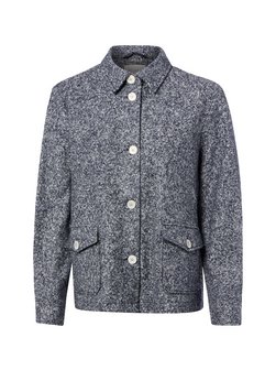 Damen Strick-Hemdjacke mit Woll- und Seidenanteil