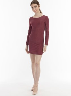 Damen Strick-Langarmkleid mini