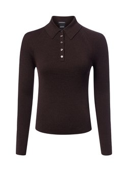 Damen Strick-Poloshirt aus Schurwolle - Faelina