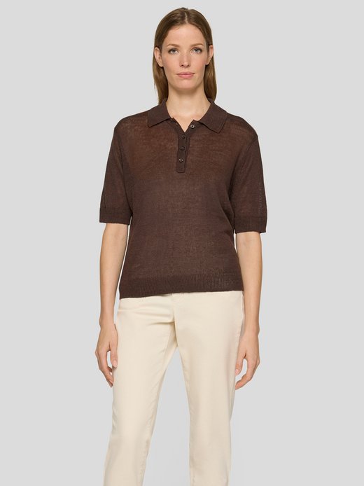 Damen Strick-Poloshirt