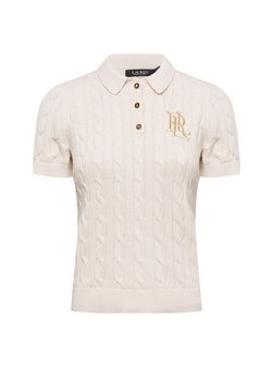 Artikelbild Damen Strick-Poloshirt von Lauren Ralph Lauren in beige uni