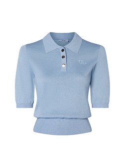 Artikelbild Damen Strick-Poloshirt von Liu Jo Collection in hellblau uni