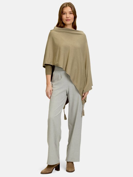 Damen Strick-Poncho