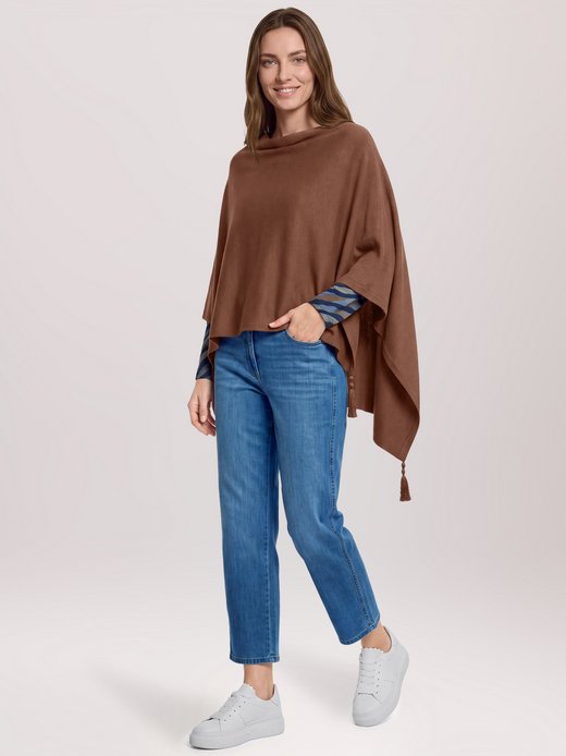 Damen Strick-Poncho