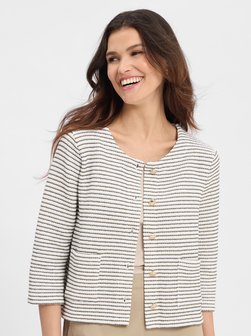 Artikelbild Damen Strickblazer von More & More in weiß schilf gestreift