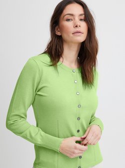 Artikelbild Damen Strickjacke - PZSARA von PULZ Jeans in grün uni