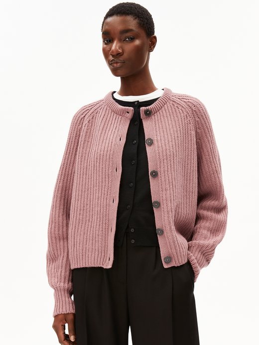 Pink Cardigan Damen Rosa Strickjacken Strickjacke Damen Pink Wolle