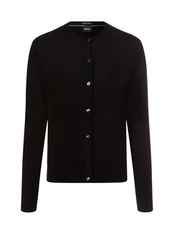 Artikelbild Damen Strickjacke aus Schurwolle - Fadenasi von BOSS in schwarz uni