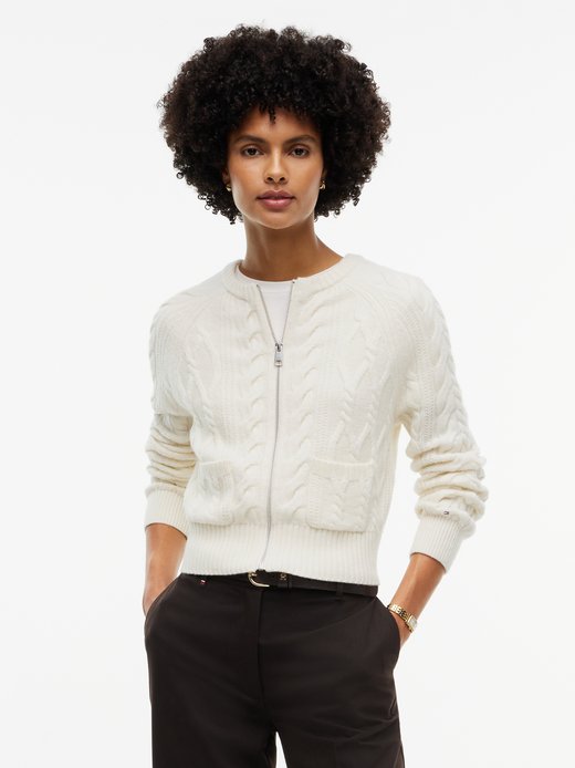 Damen Strickjacke aus Wolle mit Seiden-Anteil