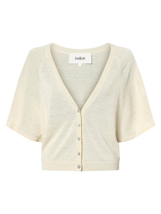 Damen Strickjacke mit Leinen-Anteil - Domino