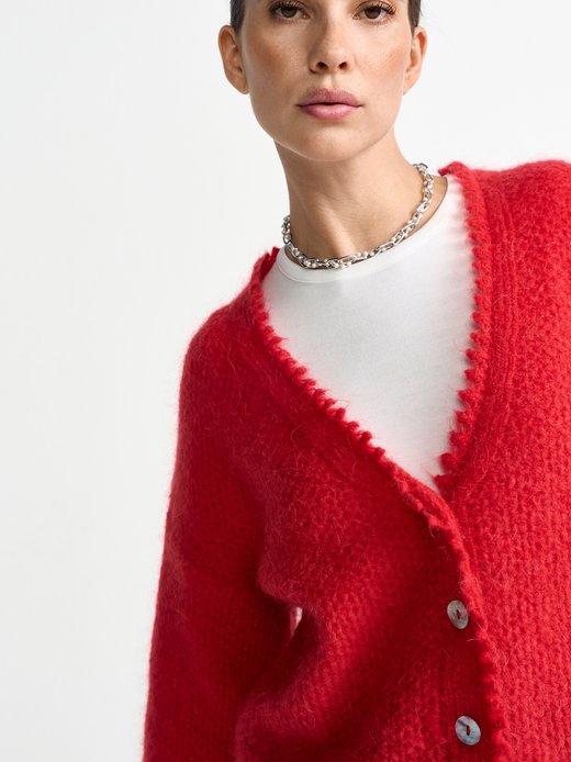 Damen Strickjacke mit Mohair- und Woll-Anteil