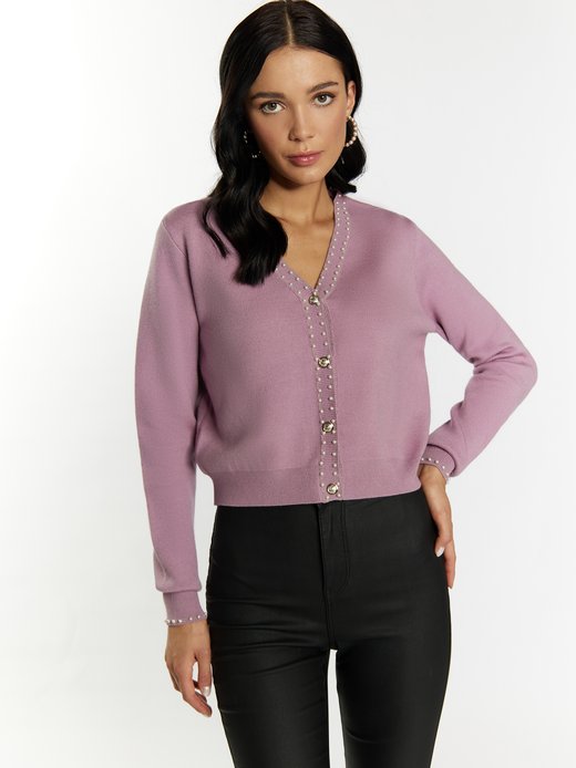 Damen Strickjacke mit Perlen