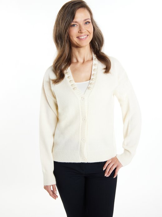 Damen Strickjacke mit Perlen