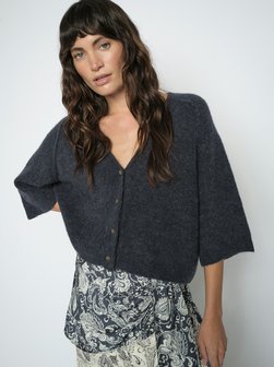 Damen Strickjacke mit Woll- und Alpaka-Anteil - MMThora Lizet