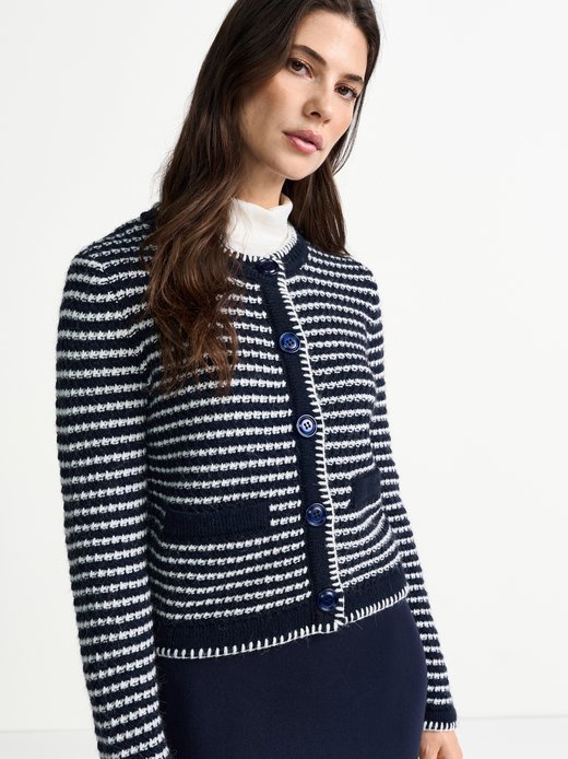 Damen Strickjacke mit Woll- und Alpaka-Anteil