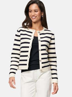 Artikelbild Damen Strickjacke von zero in blau mehrfarbig gestreift