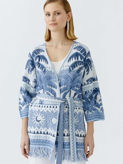 Artikelbild Damen Strickjacke von Oui in blau gemustert