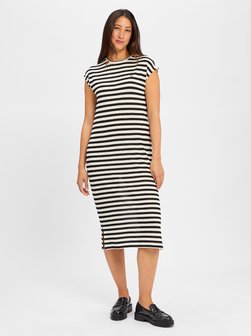 Artikelbild Damen Strickkleid von comma casual identity in sand schwarz gestreift