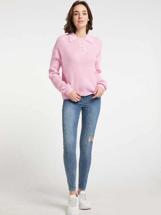 Damen Strickpoloshirt