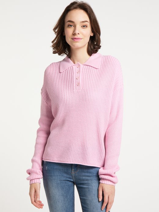 Damen Strickpoloshirt