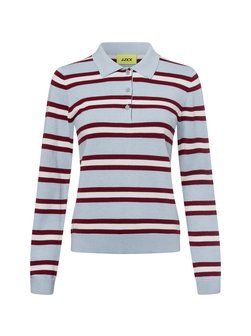 Artikelbild Damen Strickpullover - JXLilliana von JJXX in hellblau bordeaux gestreift