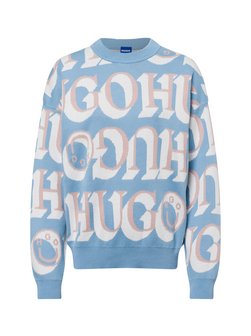 Artikelbild Damen Strickpullover - Sestunni_B von HUGO BLUE in hellblau weiß gemustert