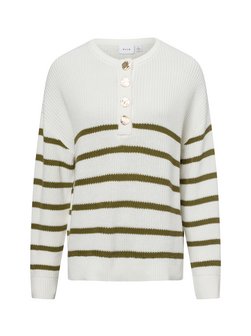 Artikelbild Damen Strickpullover - VIChing von Vila in beige khaki gestreift