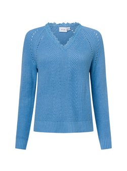 Artikelbild Damen Strickpullover - Vioa von Vila in hellblau uni