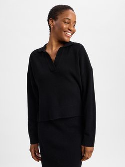 Artikelbild Damen Strickpullover aus  Merinowolle von Marie Lund in schwarz uni